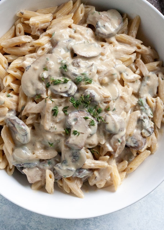 <p>Well Vegan</p><p>Using tofu achieves a silky smooth texture for the cream sauce, which is blended with lots of sauteed garlic and white wine (yum). Top it all off with tender mushrooms cooked with fresh thyme for a dish that smells as heavenly as it tastes.</p><p><strong>Get the recipe: <a href="https://wellvegan.com/dinner/creamy-tofu-garlic-mushroom-pasta" rel="nofollow noopener" target="_blank" data-ylk="slk:Creamy Tofu Garlic Mushroom Pasta;elm:context_link;itc:0;sec:content-canvas" class="link "><em>Creamy Tofu Garlic Mushroom Pasta</em></a></strong></p>