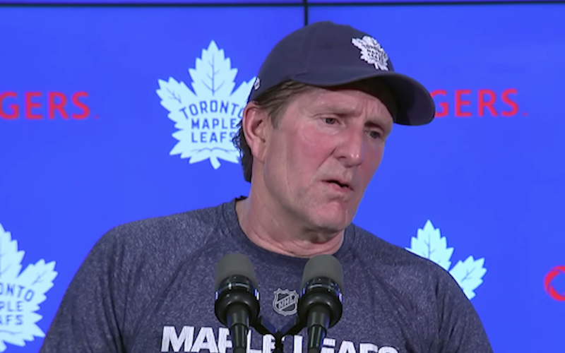 Toronto Maple Leafs head coach Mike Babcock discusses the hockey dynamics in Saskatchewan after a deadly bus crash took place in the province on Friday night. Photo from Toronto Maple Leafs/YouTube.