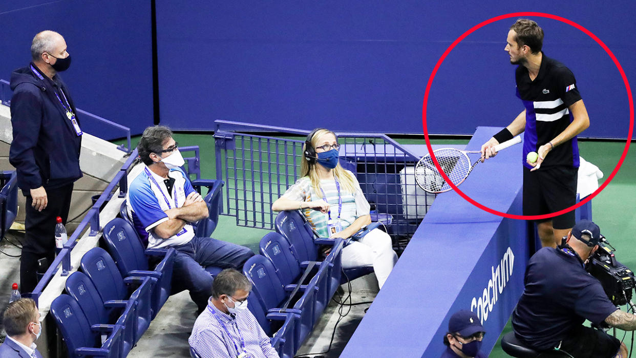 Daniil Medvedev, pictured here arguing with Wayne McKewen in the US Open semi-finals.