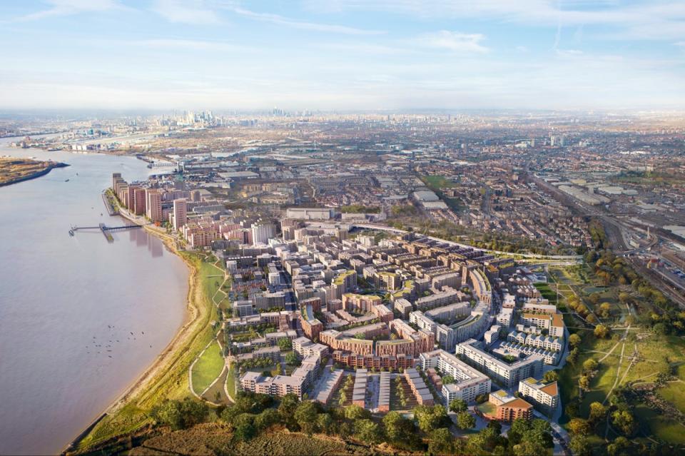 Work on the 443-acre Barking Riverside development will take another 10 to 15 years to complete (Handout)
