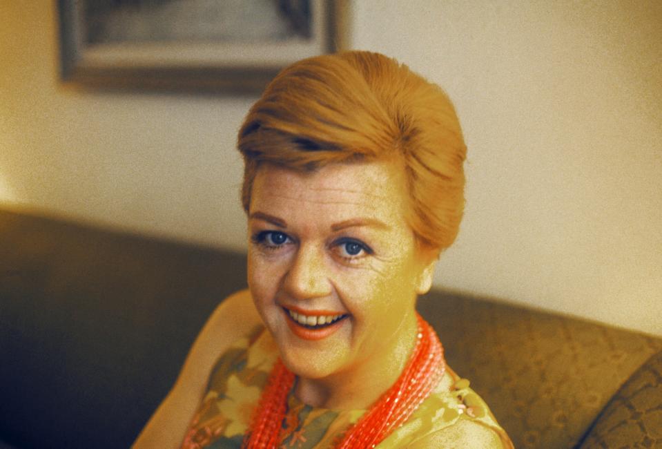 Angela Lansbury on a couch