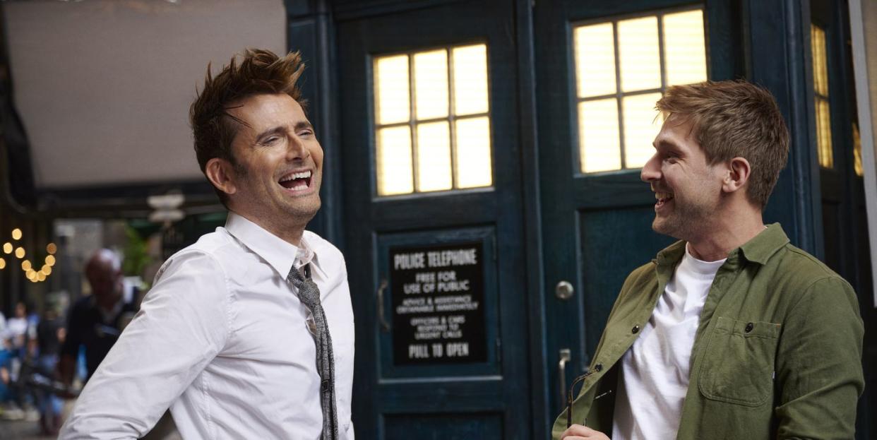 david tennant and steffan powell on doctor who unleashed