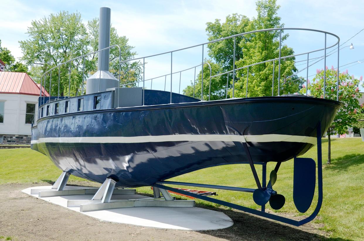 The 50-foot long, all-steel Aha is now on permanent display in Shay Park in Harbor Springs.