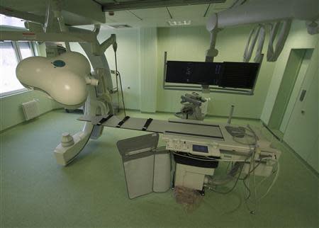 Siemens medical equipment is seen in a room during a media tour inside the federal hospital in Perm, February 28, 2012. REUTERS/Maxim Kimerling