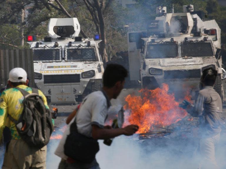 Protestors have taken to the streets in Venezuela in competing demonstrations as the battle for power continues in Caracas and beyond.Opposition leader Juan Guaido has declared himself the legitimate leader of the country, backed by the US and dozens of other nations, after accusing President Nicolas Maduro of fraudulently keeping his place in office. He has called for mass protests.Mr Maduro has called the uprising a ‘coup’ and has said that he has subdued the ‘traitors’ in the military who have backed Mr Guaido.He too has called for his “working class supporters” to take to the streets on Wednesday, which is International Workers’ Day.US secretary of state Mike Pompeo said that the US will take military action in Venezuela “if required” but would prefer a peaceful solution to the crisis.The Pentagon on Wednesday appeared to downplay any active planning to directly intervene in Venezuela to topple President Nicolas Maduro, telling Congress it had not been given orders to prepare for war and stressing support for diplomacy.Asked whether the US military had been given instructions to prepare for a military conflict, perhaps by prepositioning troops, Acting Assistant Secretary of Defense for International Security Affairs Kathryn Wheelbarger said: “We of course always review available options and plan for contingencies.”“But in this case we have not been given (the) sort of orders that you’re discussing, no,” Ms Wheelbarger told the House Armed Services Committee.Follow events as they happened below. Please allow a second for the blog to load.