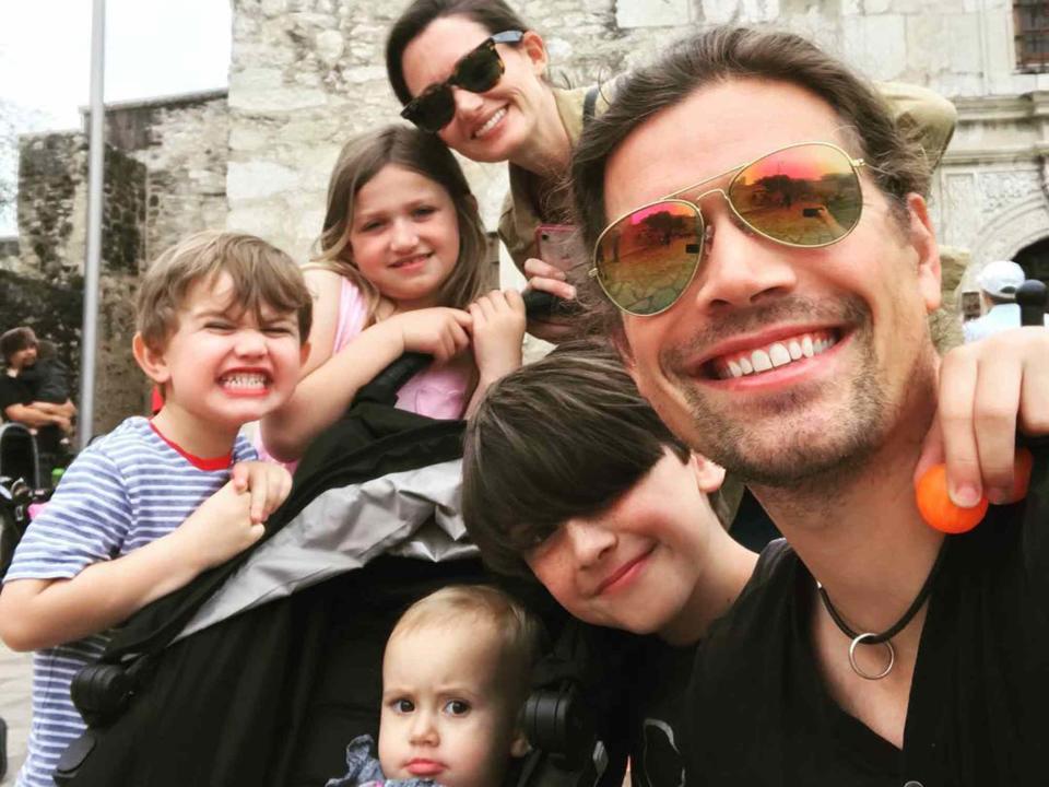 <p>Zac Hanson Instagram</p> Zac Hanson and his family at The Alamo in 2018.