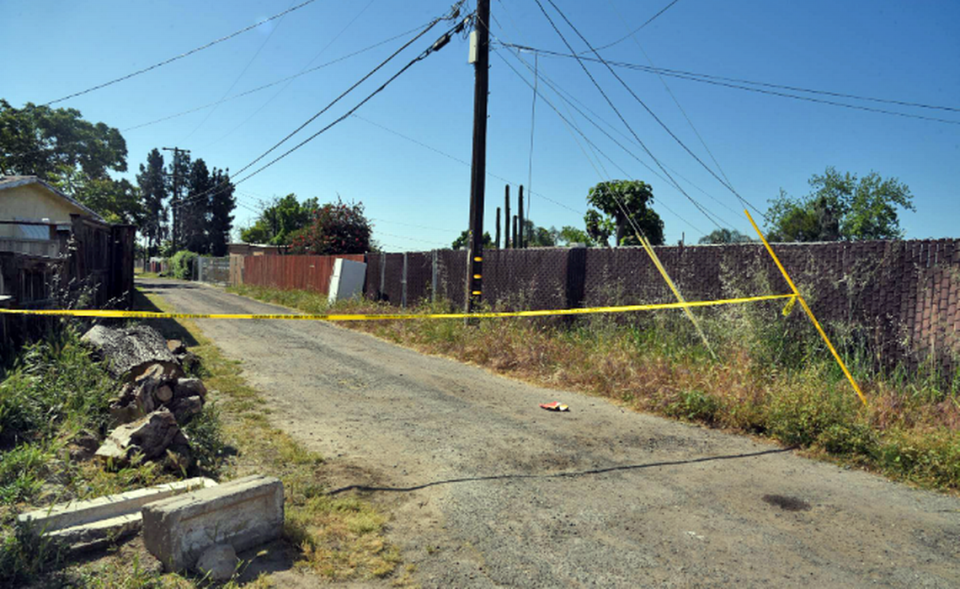 Deputies are investigating a homicide after a man was found shot in the alley in Fresno, California on Tuesday, April 30, 2024. FRESNO COUNTY SHERIFF'S OFFICE