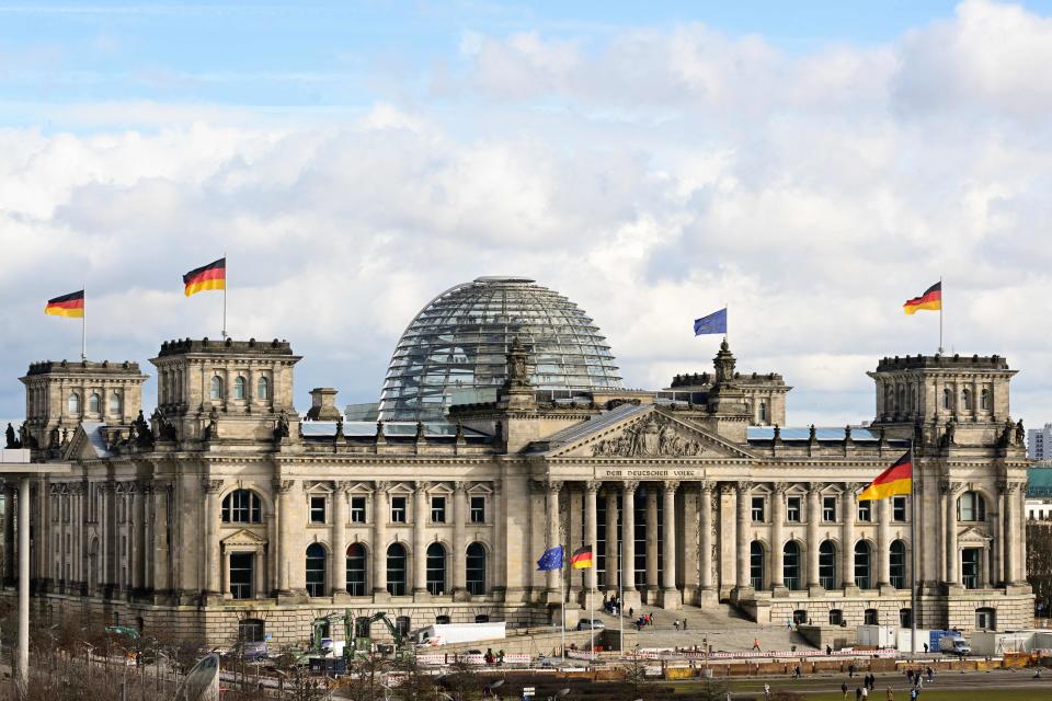 The Reichstag building which houses Germany's Bundestag lower house of parliament is pictured in Berlin on March 13, 2023. (Photo by John MACDOUGALL / AFP) (Photo by JOHN MACDOUGALL/AFP via Getty Images)