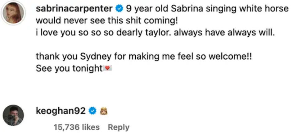 Instagram: @sabrinacarpenter