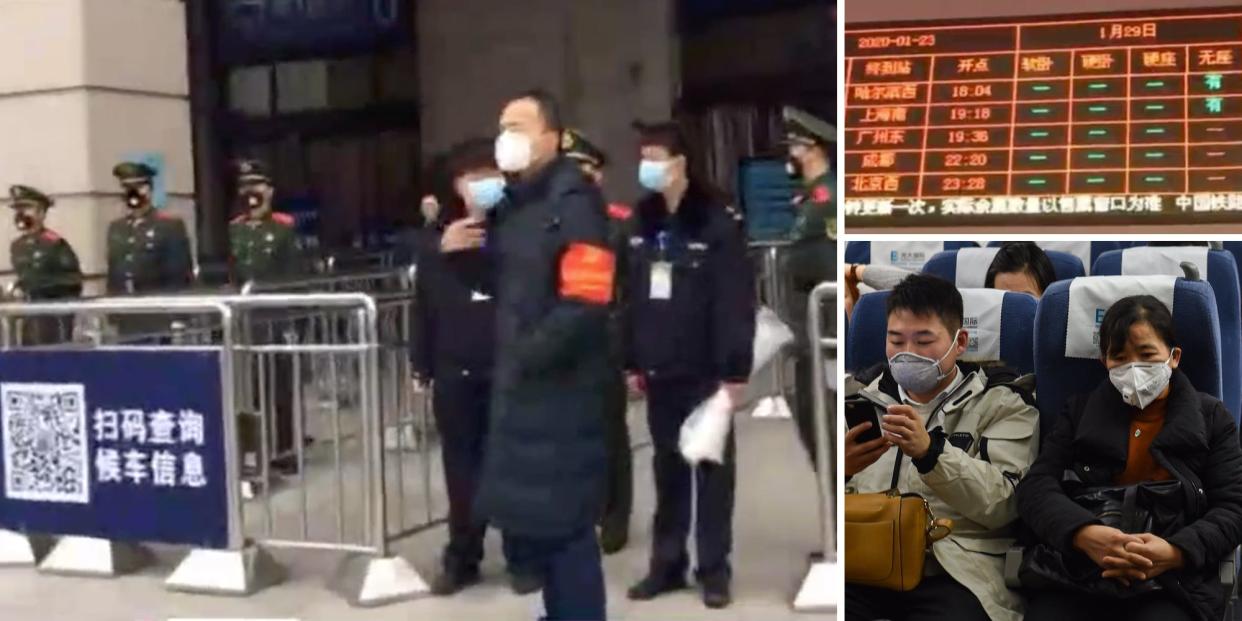 Wuhan lockdown composite January 23 coronavirus