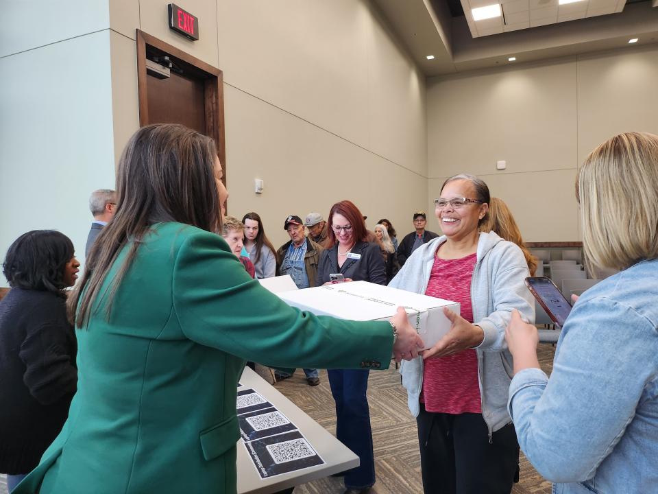 Amarillo Area Foundation, in collaboration with AT&T, donated 75 refurbished laptops to area senior citizens during Thursday morning's presentation.