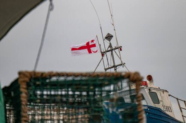 A Sipekne'katik First Nation fishing vessel is shown at the Saulnierville wharf last September. 