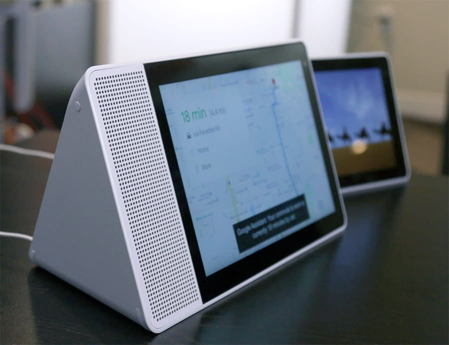 Lenovo’s Google Smart Display, coming in July, adds a screen to the smart-speaker concept.