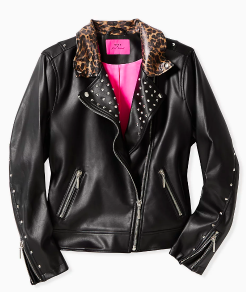 Leopard Trim Faux Leather Moto Jacket (Photo via Torrid)