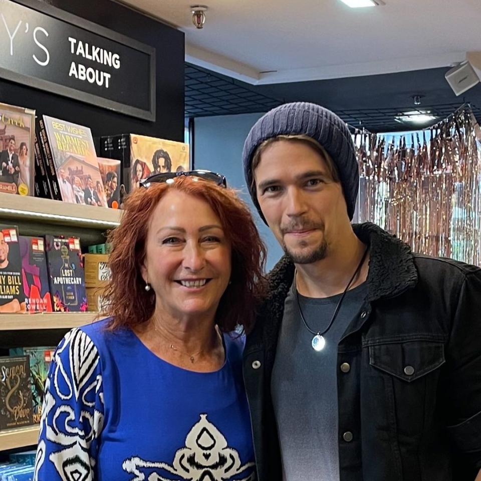 Home and Away stars Lynne McGranger and Nic Westaway at Lynne's book signing. Photo: Instagram/nicwestaway.
