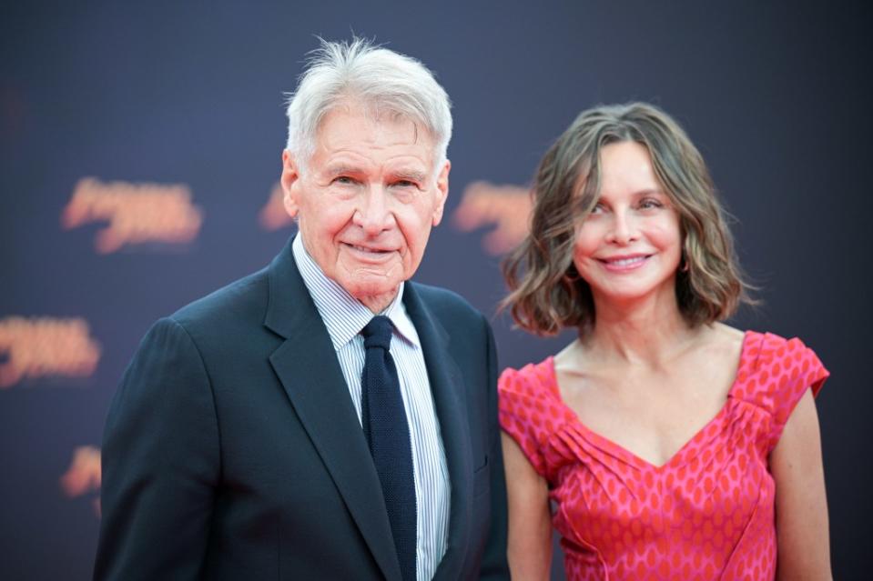 Harrison Ford and Calista Flockhart at the German premiere of “Indiana Jones and the Wheel of Destiny” in Berlin (June 2023). dpa/picture alliance via Getty Images