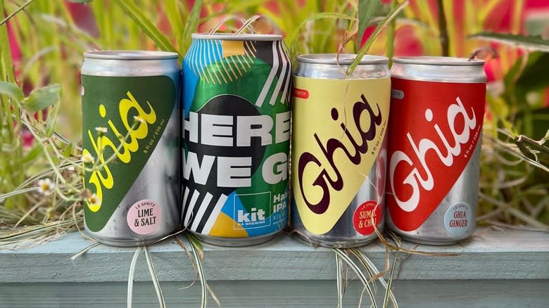 Cans of Ghia drinks 