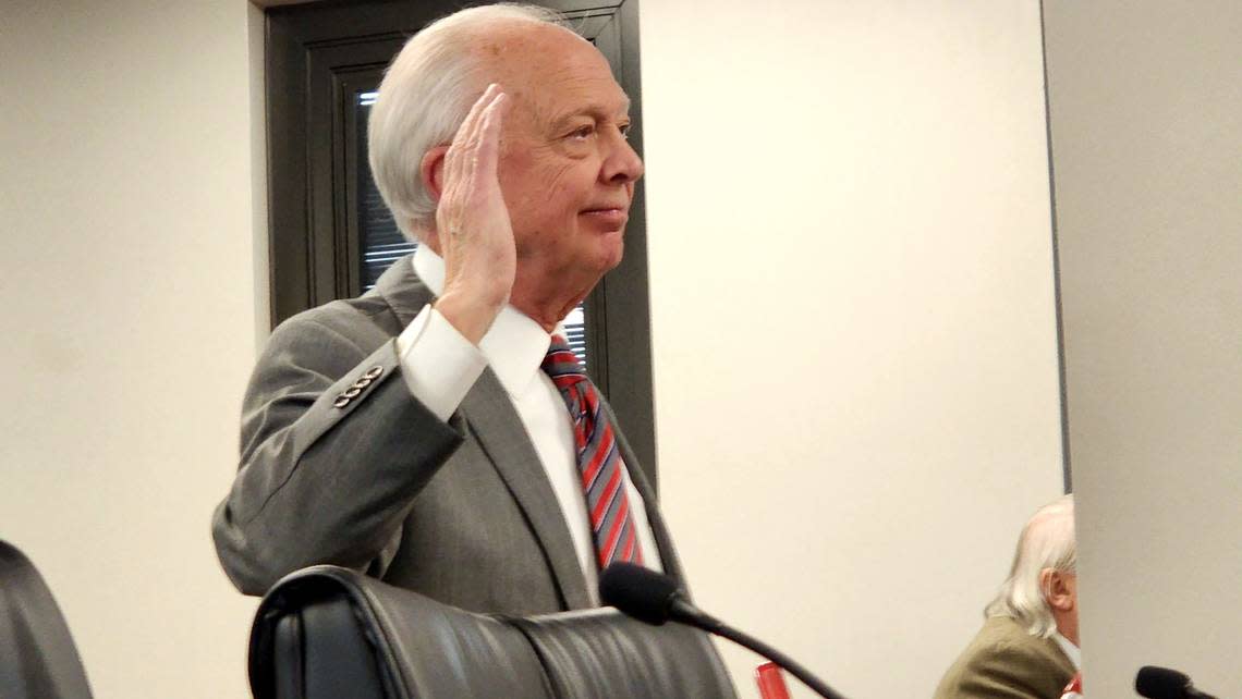 South Carolina Comptroller General Richard Eckstrom testifies before a panel of state Senators, Thursday, Feb. 16, 2023.