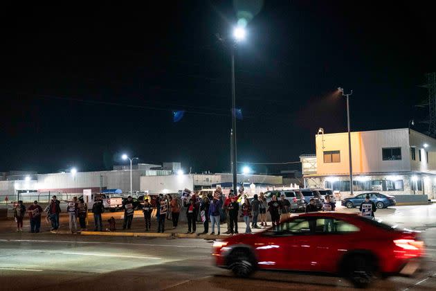 Picket lines formed at the Ford's Wayne plant after midnight Friday morning.