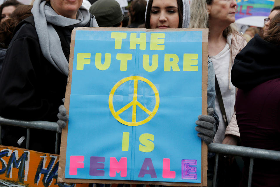 <p>People gather for the Women’s March in Washington U.S., January 21, 2017. (Shannon Stapleton/Reuters) </p>