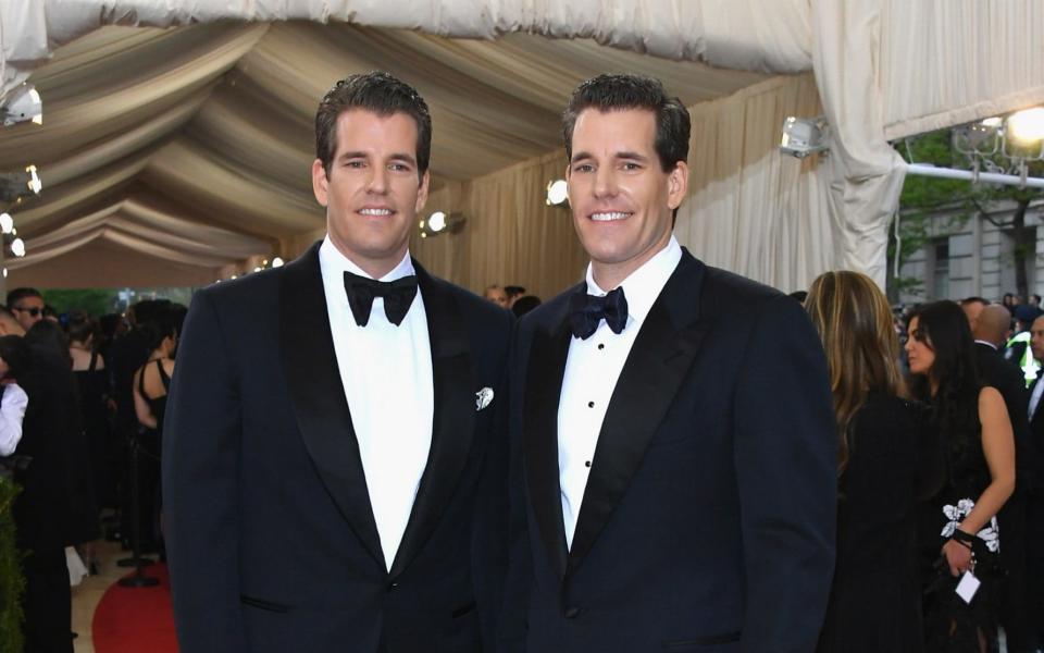 Tyler and Cameron Winklevoss put $11m into Bitcoin three years ago - Getty Images