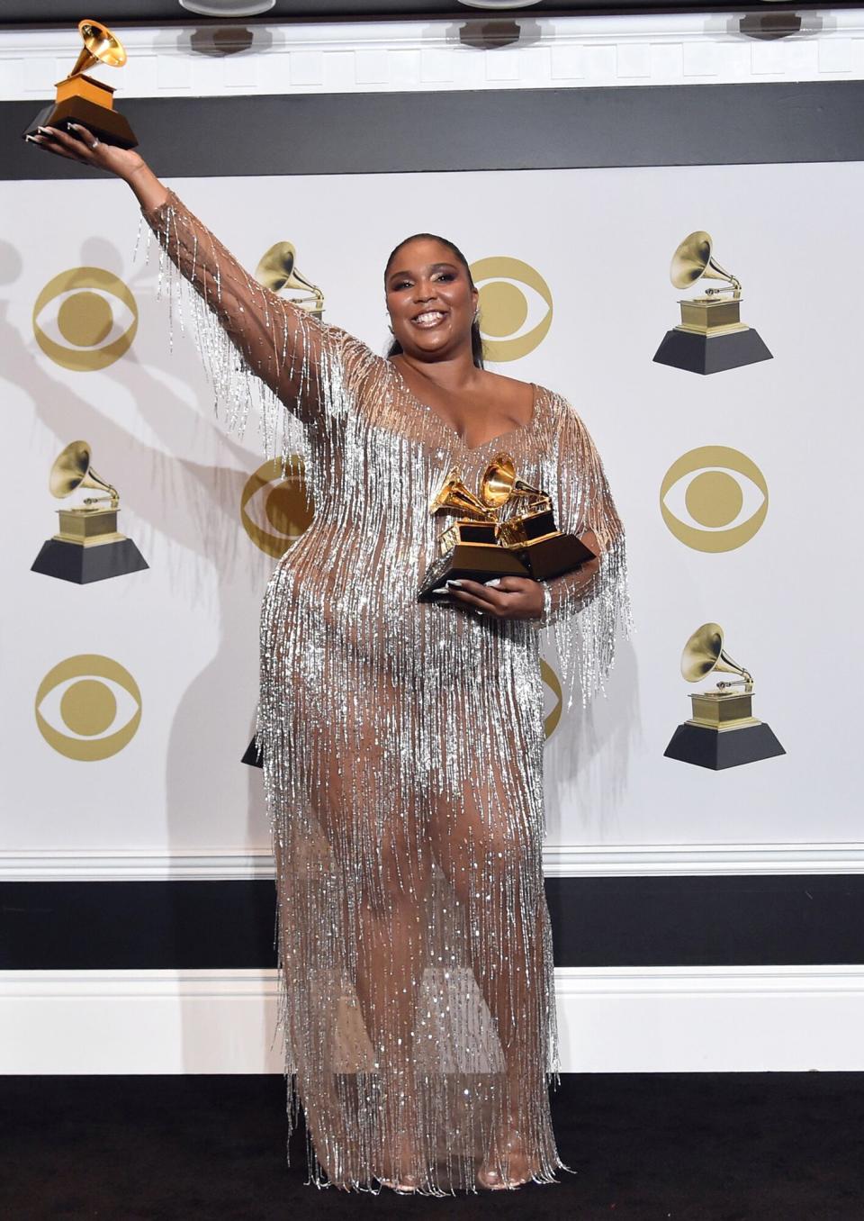 Lizzo, winner of Best Traditional R&B Performance for "Jerome," poses in the press room during the 62nd Annual GRAMMY Awards at STAPLES Center on January 26, 2020 in Los Angeles, California