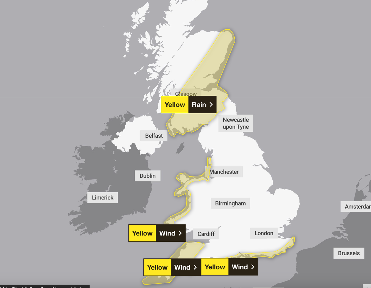 The forecaster warned of a danger to life across parts of the UK this week  (Met Office)
