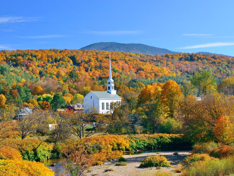 Stowe, Vermont, during the fall.