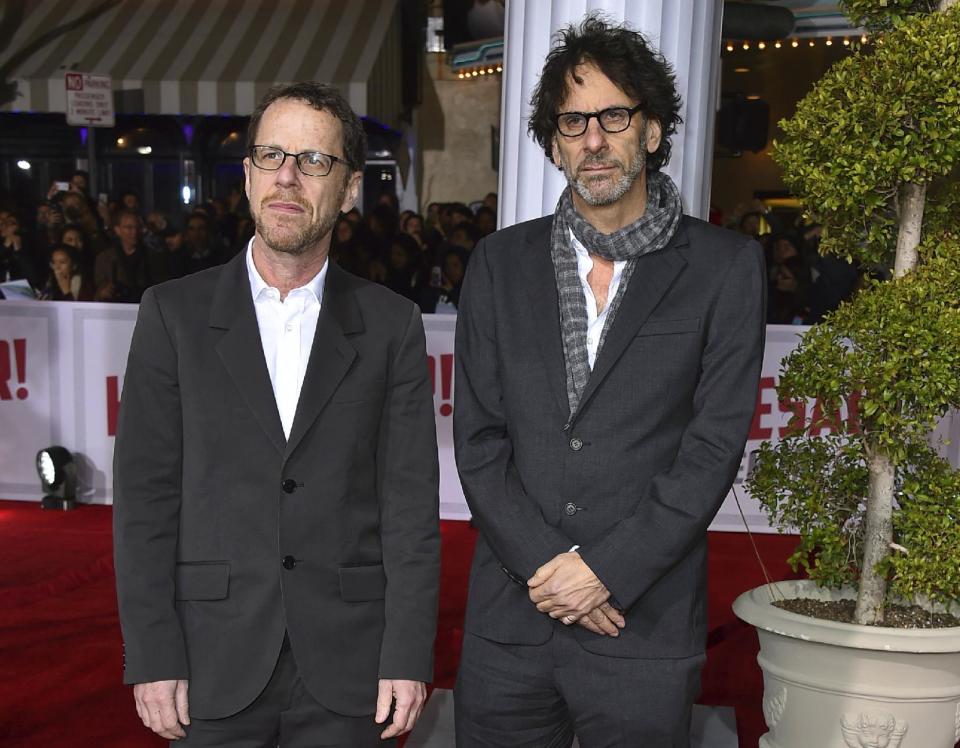 FILE – This Feb. 1, 2016 file photo shows brothers Ethan Coen, left, and Joel Coen at the world premiere of “Hail, Caesar!” in Los Angeles. (Photo by Jordan Strauss/Invision/AP, File)