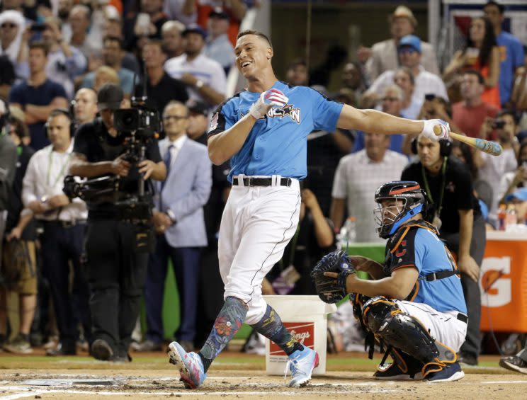 Aaron Judge put on a show during the Home Run Derby. (AP)