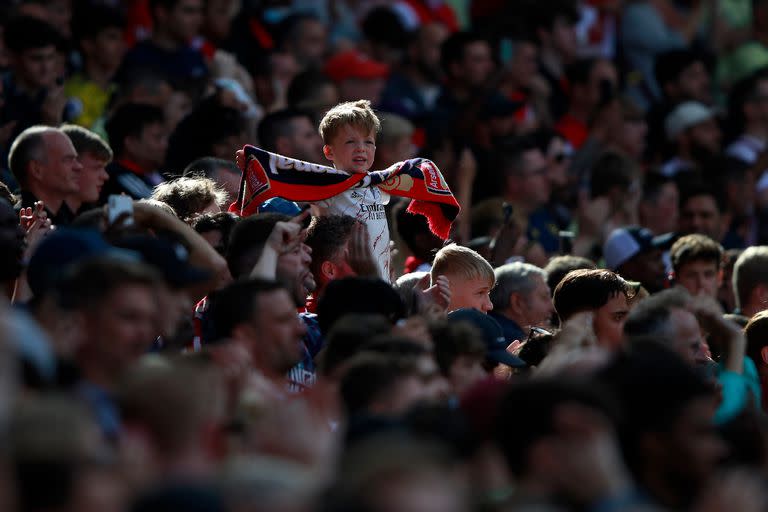 Cientos de hinchas durante el partido entre Arsenal y Chelsea