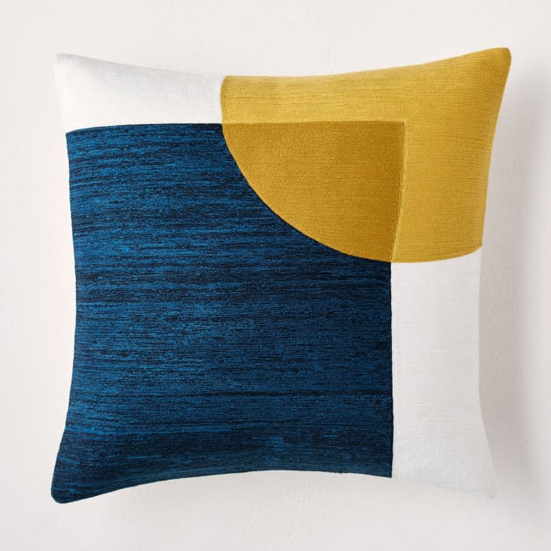 Crewel Overlapping Shapes Pillow Cover