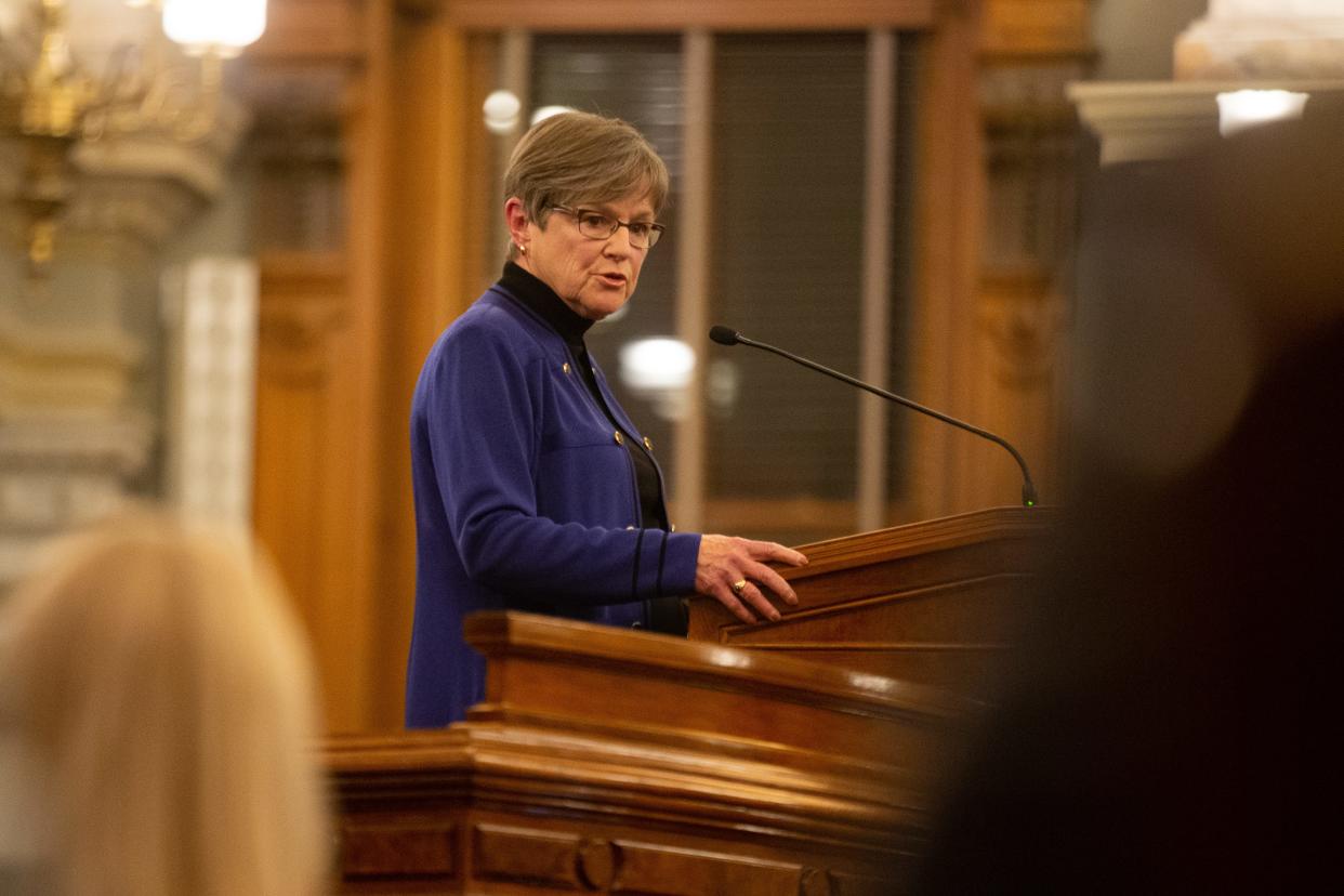 Gov. Laura Kelly vetoed a slate of anti-transgender bills Thursday, including a sweeping provision requiring trans individuals use bathrooms and other facilities based on their sex assigned at birth and a separate ban on gender affirming care for youths.