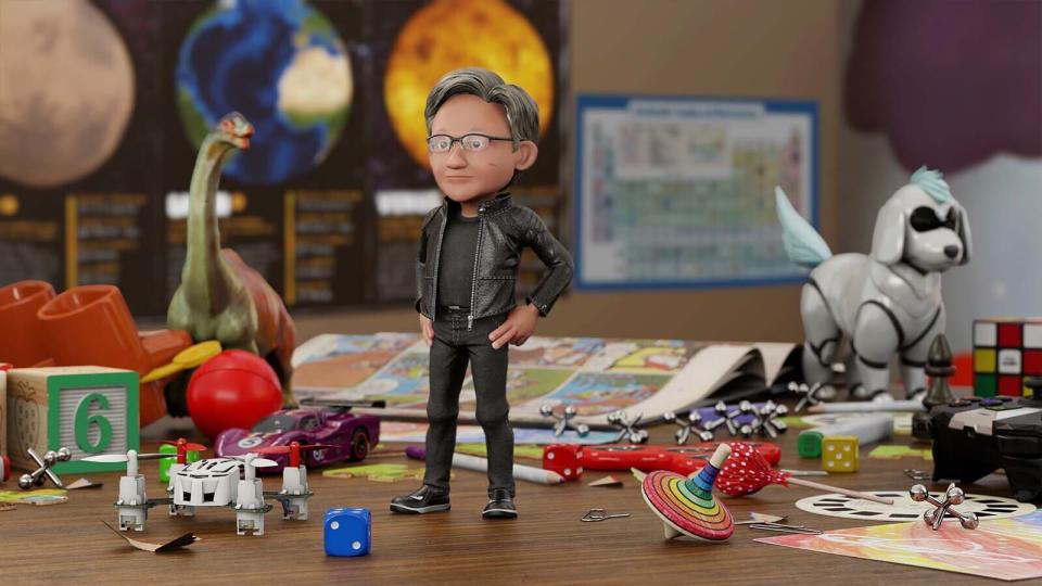 Nvidia showed off an AI-powered toy version of CEO Jensen Huang during its GTC 2021 conference. (Image: Nvidia)