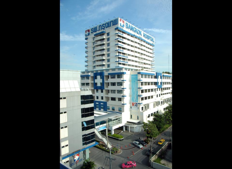 <a href="http://www.bangkokhospital.com/" target="_hplink">Bangkok Hospital</a> is located in Thailand, where the average treatment is 50 to 70 percent less than the cost of similar services in the U.S., according to Patients Beyond Borders.