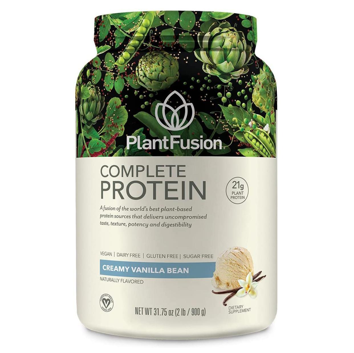 <p>PlantFusion Complete Protein</p><p>amazon.com</p><p>$43.99</p><p><a href="https://www.amazon.com/dp/B0021FEMZG?tag=syn-yahoo-20&ascsubtag=%5Bartid%7C2141.a.20440938%5Bsrc%7Cyahoo-us" rel="nofollow noopener" target="_blank" data-ylk="slk:Shop Now;elm:context_link;itc:0;sec:content-canvas" class="link rapid-noclick-resp">Shop Now</a></p><span class="copyright">Amazon</span>