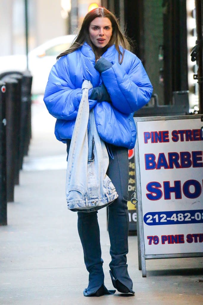 Julia Fox Wears Kanye West Yeezy x GAP Puffer Jacket 2