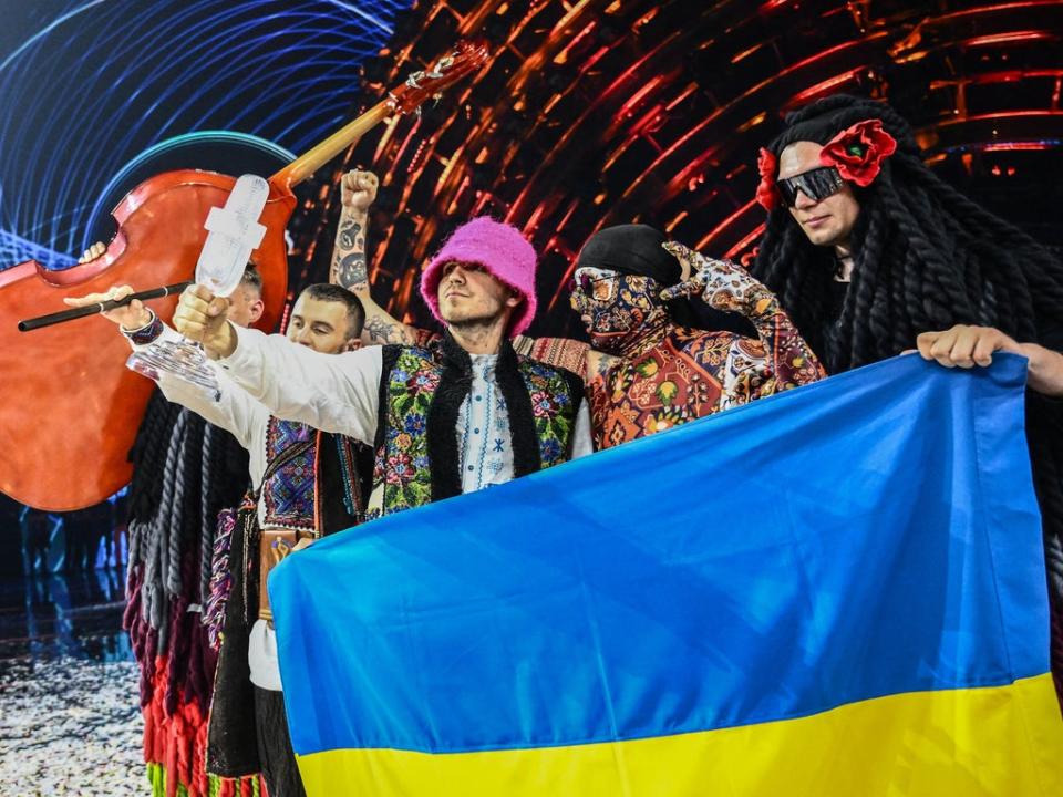 Kalush Orchestra are adamant Ukraine will be able to host Eurovision 2023 (AFP via Getty Images)