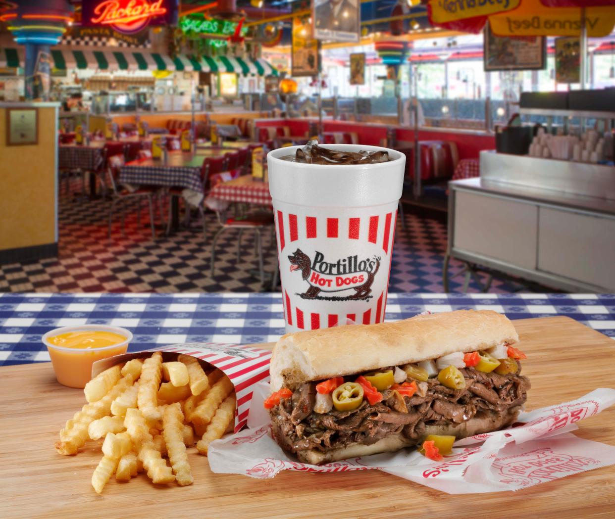 A Portillo's Italian beef sandwich meal. (Photo courtesy of Portillo's)