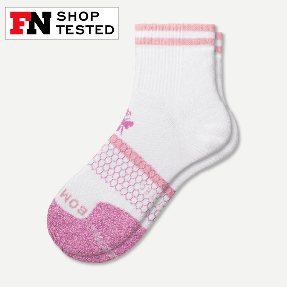 Bombas pink striped quarter socks
