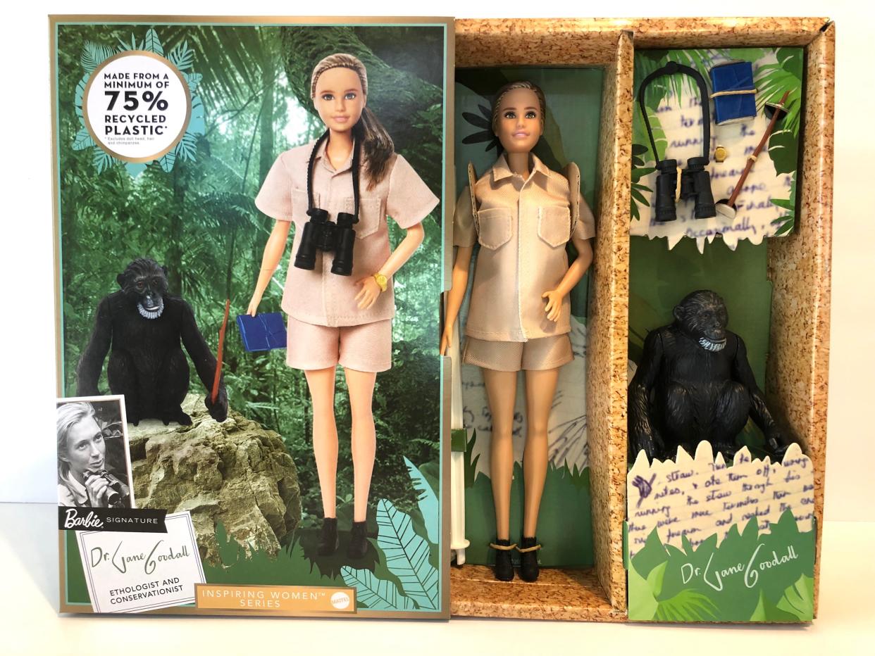 The Jane Goodall Barbie doll will be available in stores some time in July. (Photo: Mattel)