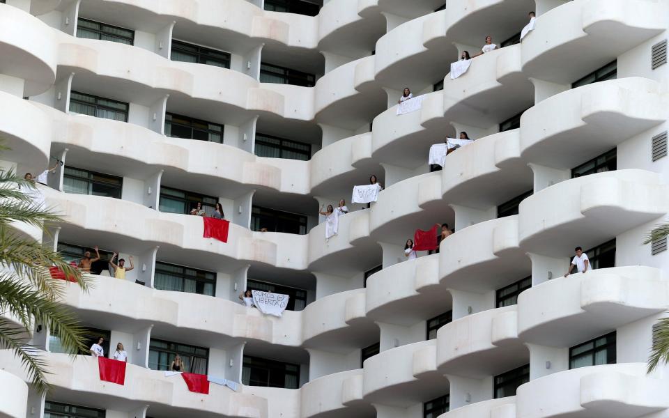 Students were isolated in a hotel in Mallorca after a major end-of-term outbreak - Enrique Calvo/Reuters