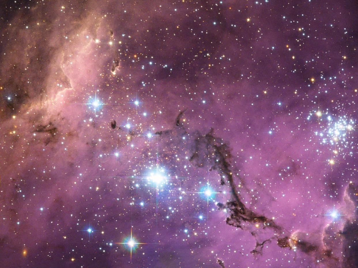 Portion of Large Magellanic Cloud    Hubble Telescope