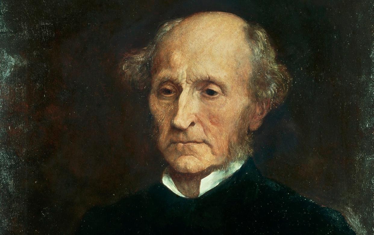 Portrait of John Stuart Mill (Pentonville, 1806 - Avignon, 1873), British philosopher and economist. Oil on canvas by George Frederic Watts