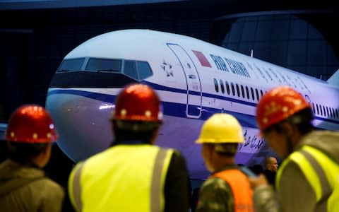 Ceremony marking 1st delivery of Boeing 737 Max 8 airplane to Air China in Zhoushan - Credit: Reuters