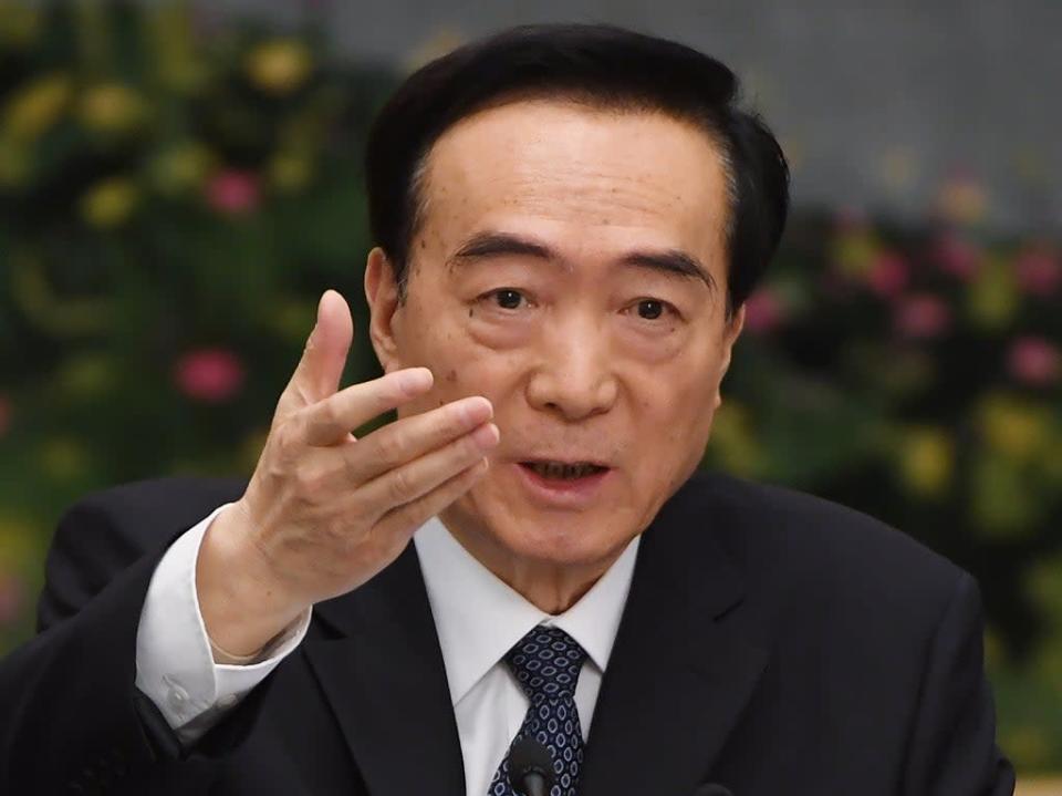 File. Chen Quanguo, the Community party chief of the Xinjiang region in China has been replaced. Chen was also sanctioned by the US last year  (AFP via Getty Images)