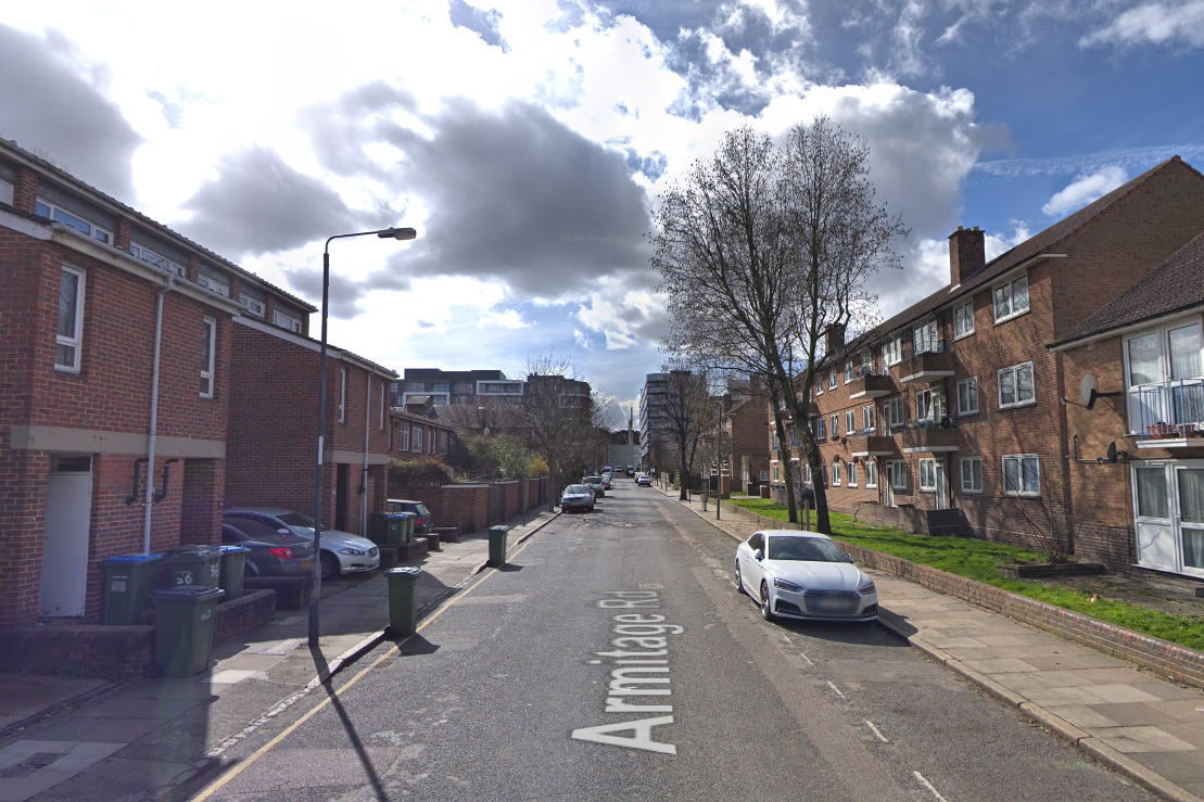 Greenwich: police were called to reports of a disturbance in Armitage Road: Google