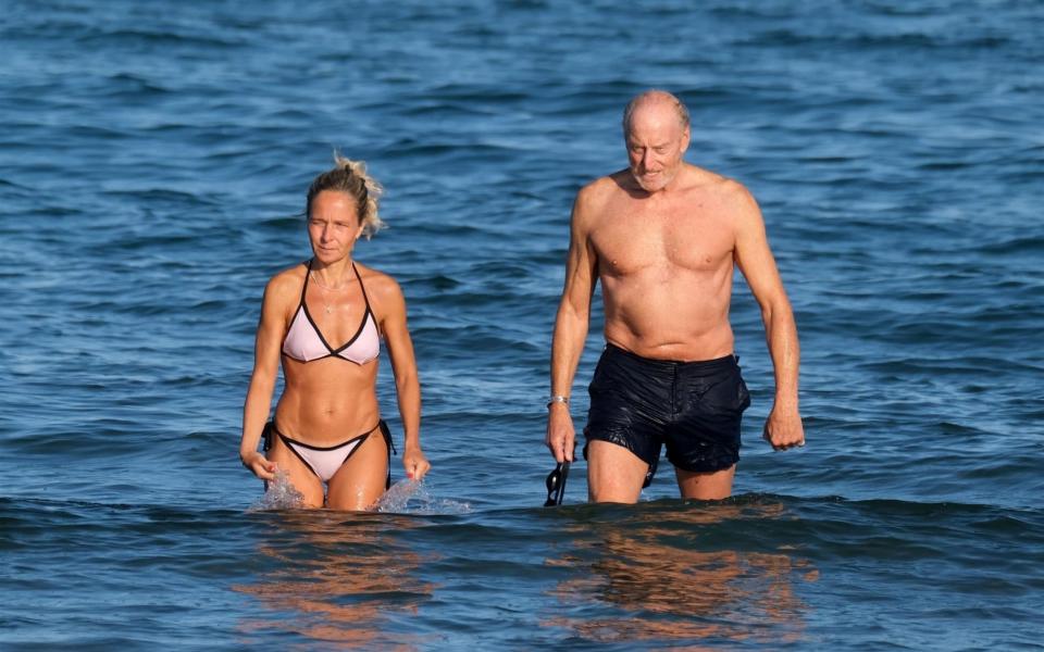 Charles Dance was pictured with an unnamed woman at the beach in Venice - CIAO