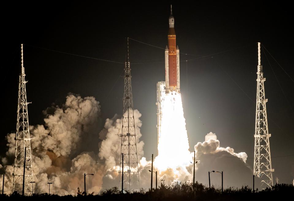 NASA’s Artemis I lifts off from Pad 39B at Kennedy Space Center early Tuesday, November 16, 2022.