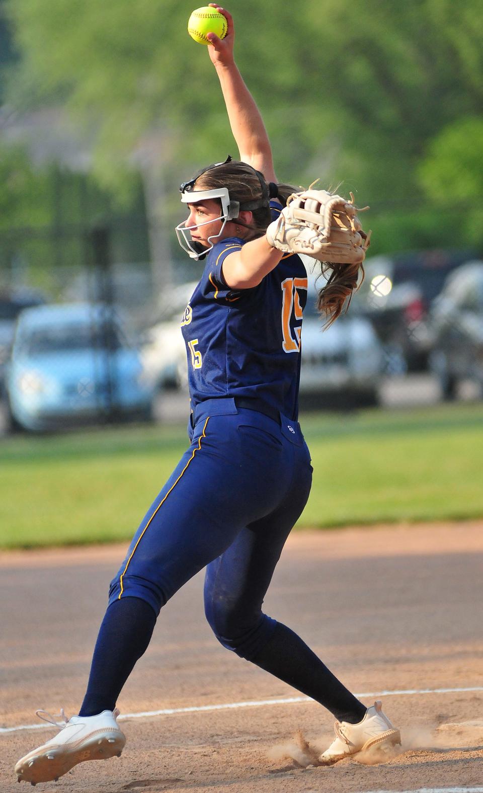 Hillsdale’s Taylor Morgan pitches for the Home team during the Ashland County Sports Hall of Fame All-Star softball game Wednesday, June 7, 2023 at Brookside Park. Hosfeld/For Times-Gazette.com